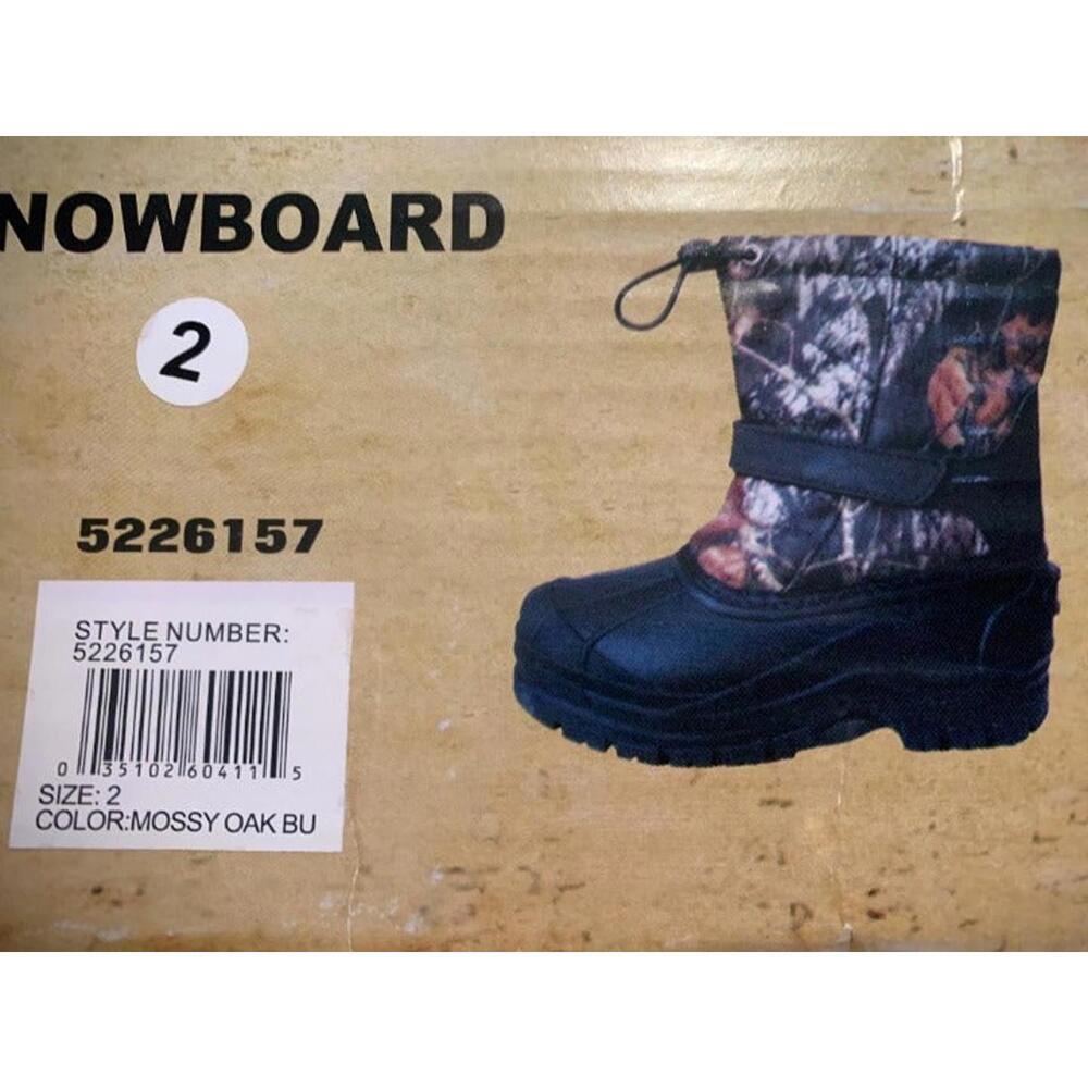 Snowboard Boys Winter Boots Size 2 Mossy Oak
